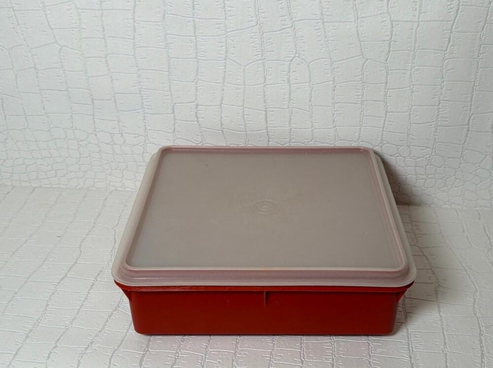 Vintage Tupperware 514-4 Square Rectangle 9" Snack Plastic Storage Container